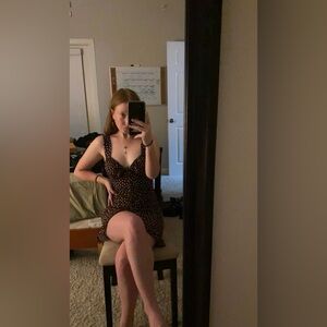 Reformation Brown Polka Dot Dress